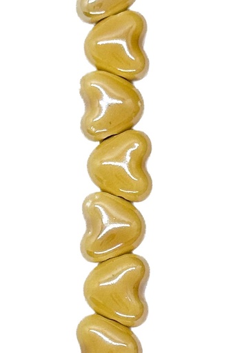 [10265] Cerámica 10mm corazón marrón claro x 10un