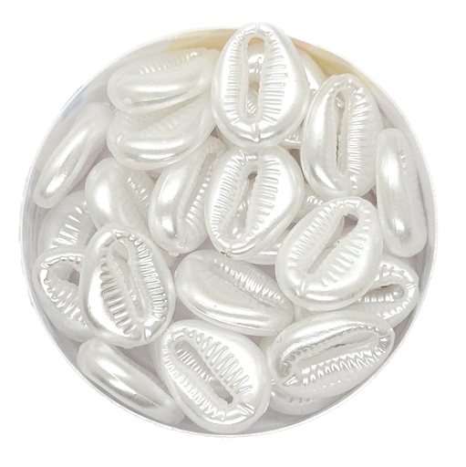 [10439] Perla de río plástica caracoles/buzios blanco x 10gr.