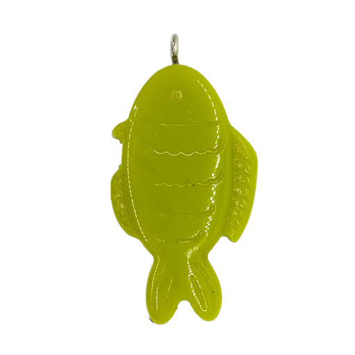 [10228] Pez resina labrado c/pitón verde manzana x 1un  