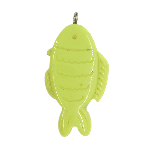 [10228] Pez resina labrado c/pitón verde claro x 1un  