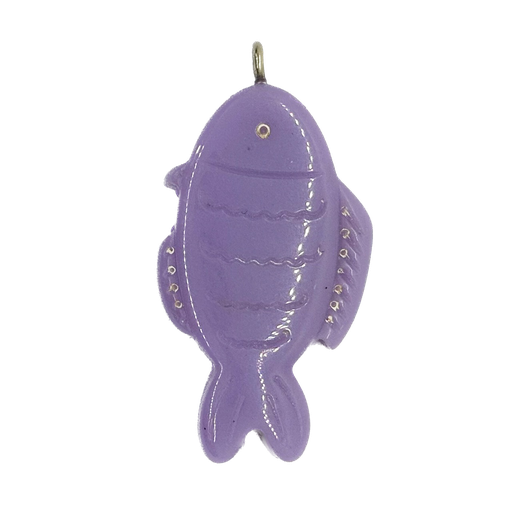 [10228] Pez resina labrado c/pitón lila claro x 1un