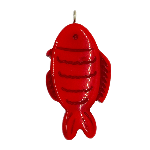 [10228] Pez resina labrado c/pitón rojo x 1un 