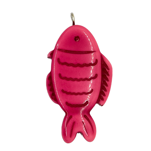 [10228] Pez resina labrado c/pitón fucsia x 1un   