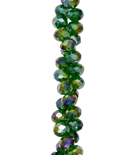 [10643] Cristal de roca 8mm verde osc. transp. tornasol