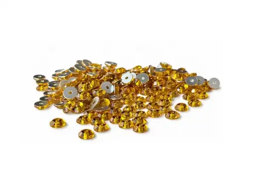 [10972] Strass vidrio Loch Rose 4mm p/coser amarillo x 10gr 