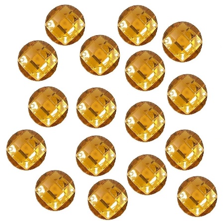 [10178] Gema redonda p/coser 16mm dorada x 20un 