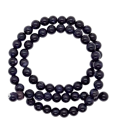 [10388] Bolita piedra gold stone azúl 6mm x tira  