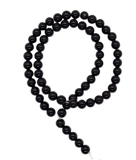 [10388] Bolita agata lisa negra 6mm x tira  
