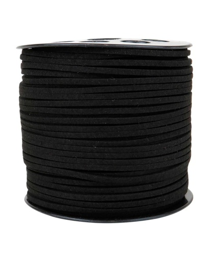 [10055] Cordón gamuza 3mm negro x 100 yardas 