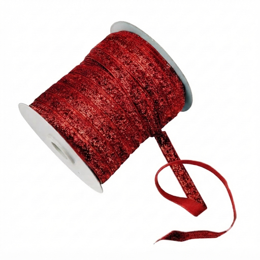 Cinta glitter 10mm roja