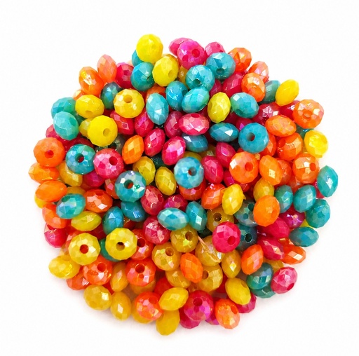 [10417] Dona acrílica facetada multicolor 6mm x 10gr. 