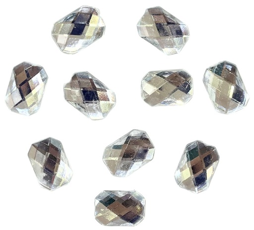 [10808] Gemas termopegables plateadas rectangular 10x14mm x 10un 