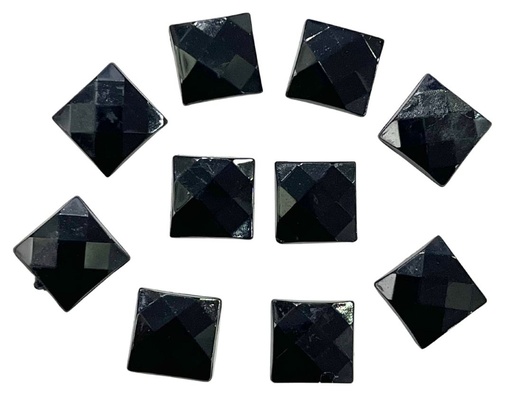 [10809] Gemas termopegables negra cuadrada 10x10mm x 10un 