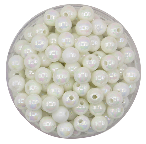 [12573] Bolitas Plásticas AB blanca 6mm lisa x 10gr 