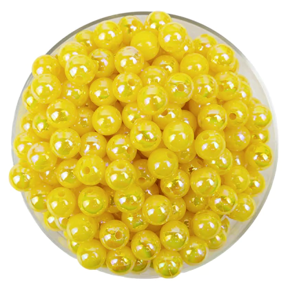 [12573] Bolitas Plásticas AB amarilla 6mm lisa x 10gr  