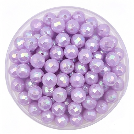 [12574] Bolitas Plásticas AB lila 6mm facetada x 10gr 