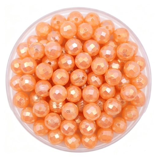 [12574] Bolitas Plásticas AB naranja 6mm facetada x 10gr  