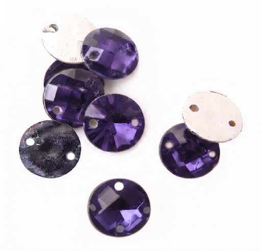 [11564] Gema acrilica redonda 20mm violeta x 25U   