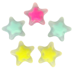 [12054] Estrellas inyectadas pastel colores surtidos x 10gr.