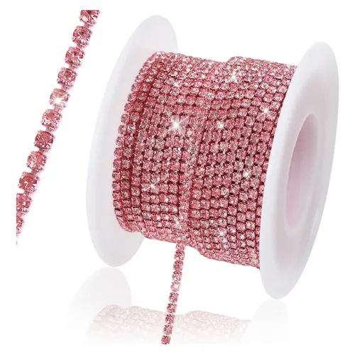 [13923] Strass cristal SS16 continuo Rosa base color x 1mt. 