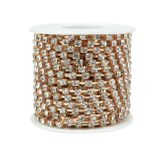 [11461] Strass cristal SS18 base oro #cristal x mt. 