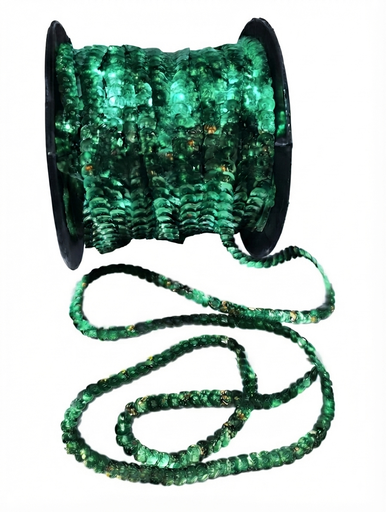 [12045] Hilo de lentejuela laser cube 6mm verde x 1mt. 