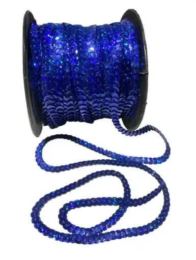 [12045] Hilo de lentejuela laser cube 6mm azul x 1mt.