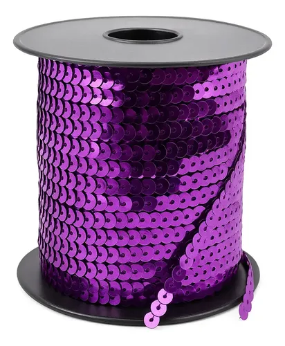 [12045] Hilo de lentejuela metal plana 6mm violeta x 1mt.   