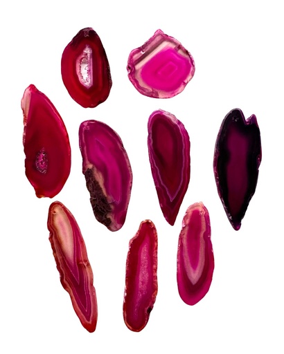 [12213] Dije rodaja ágata perforada fucsia x 1 un. 