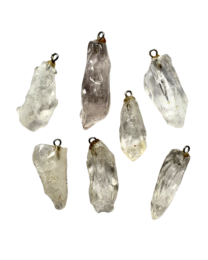 [12213] Dije piedra Cuarzo Cristal pico c/pitón x 1 un.     