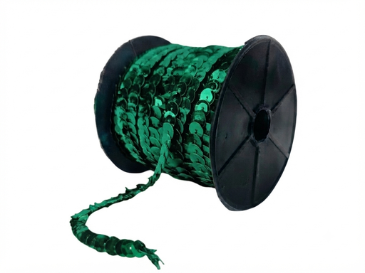 [12048] Hilo de lentejuela metal cube 8mm verde x 1mt.  