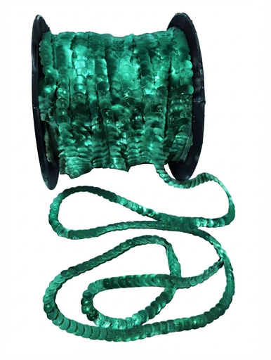 [12045] Hilo de lentejuela metal cube 6mm verde x 60ydas