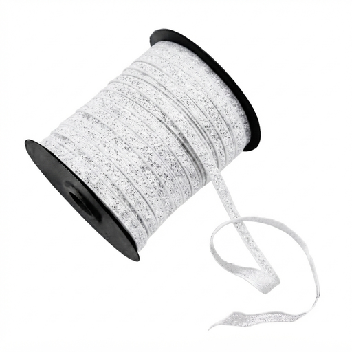 Cinta glitter 10mm blanco
