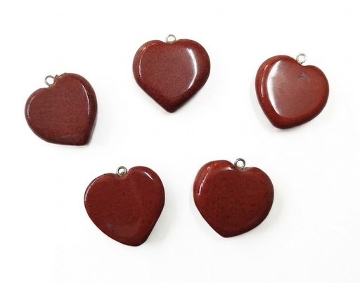 [12213] Dije piedra corazón jaspe rojo c/pitón x 1 un. 