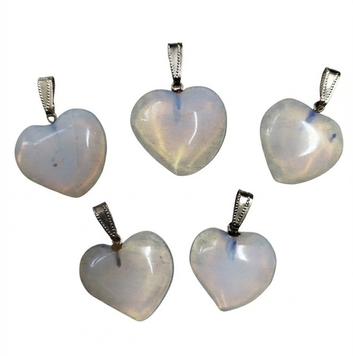 [12213] Dije piedra corazón piedra de la luna c/piton x 1 un.  