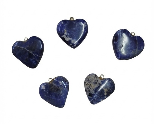 [12213] Dije piedra corazón sodalita c/pitón x 1 un.   