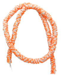 [10273] Tira Fimo plano 6mm jazpeada naranja/blanco