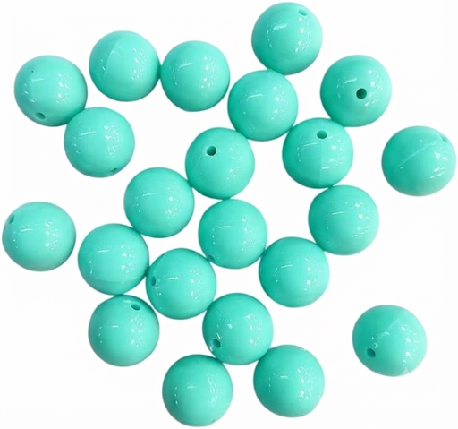 [10291] Bolita acrílico lisa 14mm aqua x 40gr
