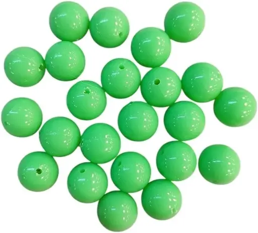 [10291] Bolita acrílico lisa 14mm verde manzana x 40gr