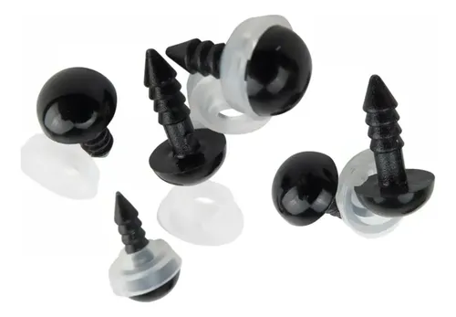 [12145] Ojos plásticos con tarugo y seguridad 8mm x 200un. 