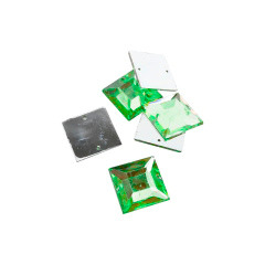 [10886] Gema acrílica cuadrada 16x16mm verde x 30un.        
