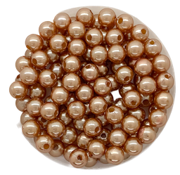 [11298] Perla plástica perlada marrón 6mm x 20g