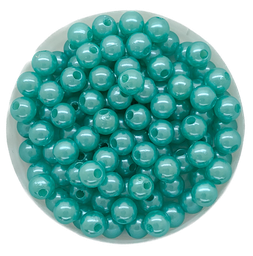 [11298] Perla plástica perlada turquesa 6mm x 20g