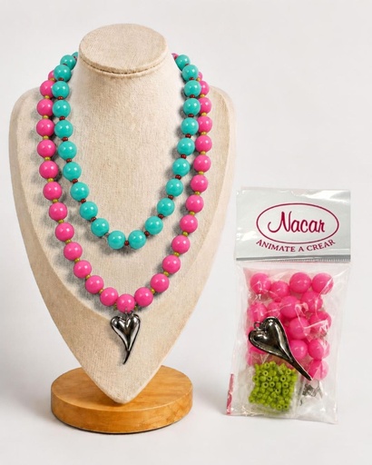 [13101]  Set Collar Chicle Rosa