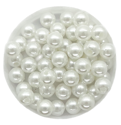 [11742] Perla plástica perlada blanca 8mm x 10g