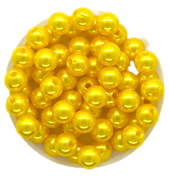 [11299] Perla plástica perlada amarillo oro 8mm x 20g