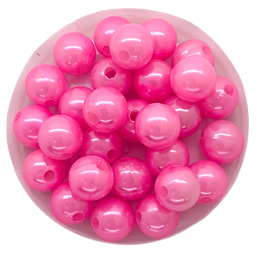 [11300] Perla plástica perlada rosa chicle 10mm x 20g