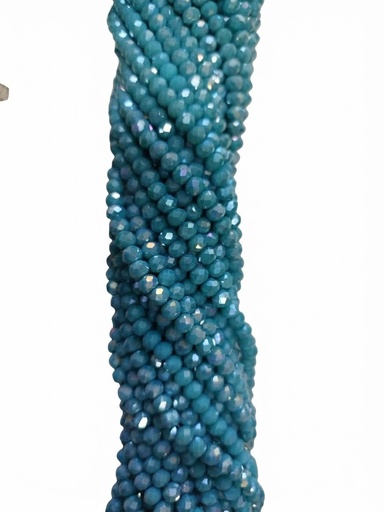 [10642] Cristal de roca 6mm aqua oscuro opaco tornasol (GE) 