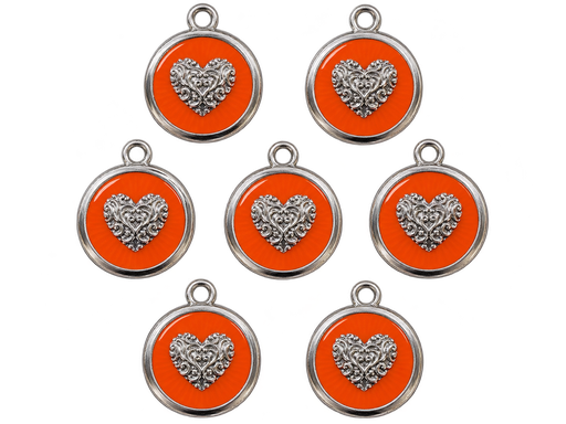 [15306] Dije de fundición corazon naranja x 1un   