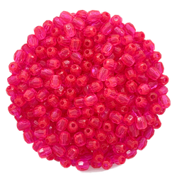 [10203] Perla plást. hexagonal rosa flúor  4mm x 10gr.